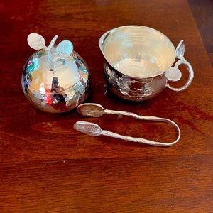 Sterling silver sugar and cream set.